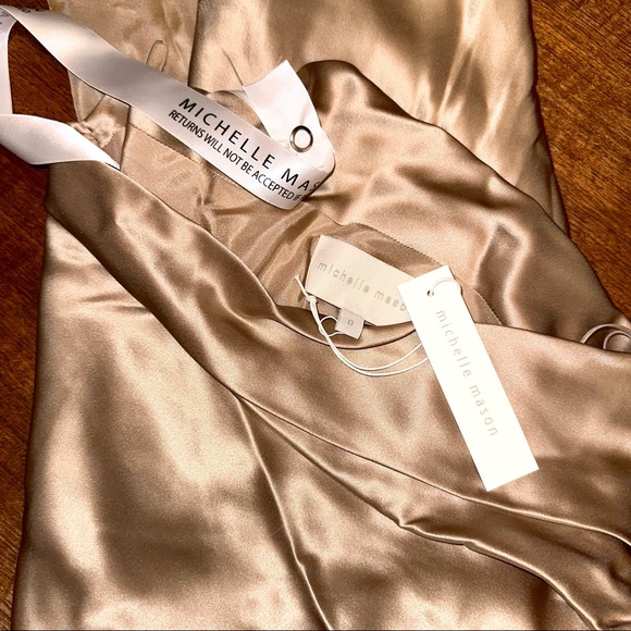 Michelle Mason Assymetrical Gathered Silk Gown - Size 0. NWT - Picture 8 of 11